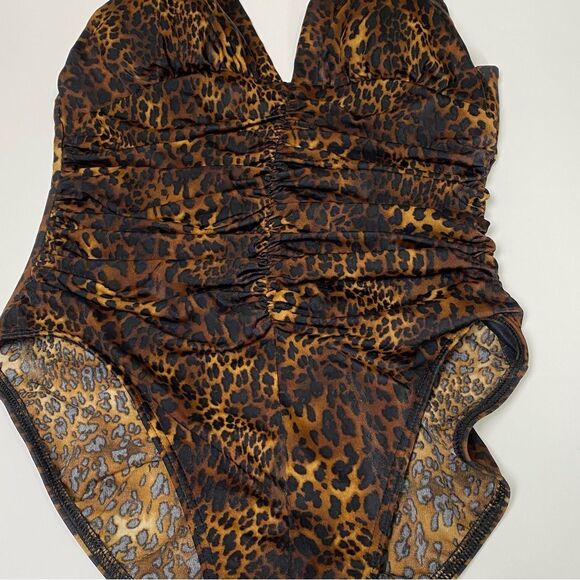 Miraclesuit One Piece Animal Print Ruched Swimsuit Women's Size 12 - Picture 9 of 14